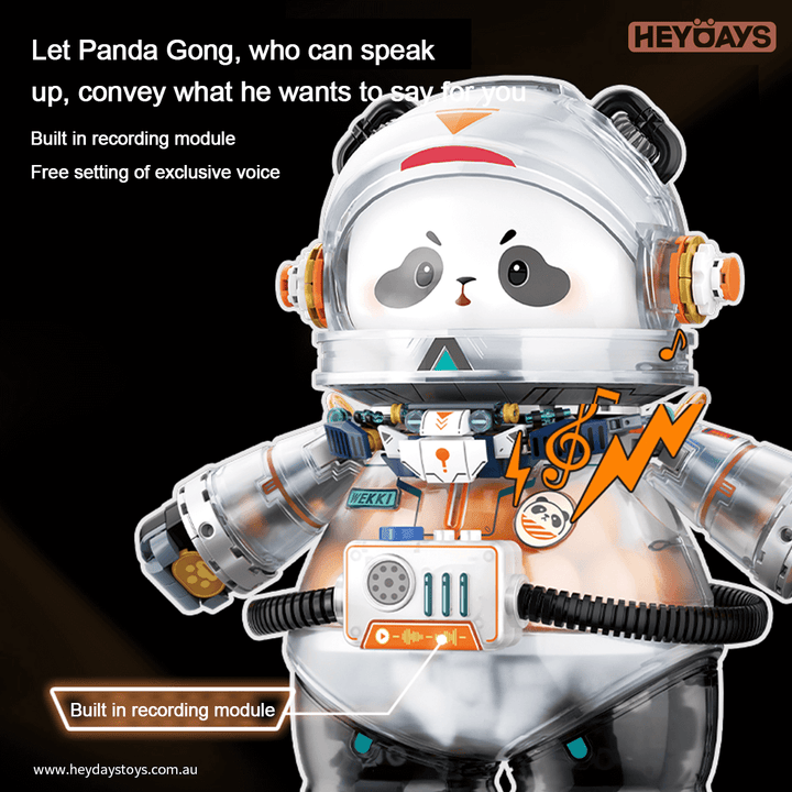 Panda Astronaut Building Blocks Set – Light-Up Space Rescue Robot with Voice Recorder