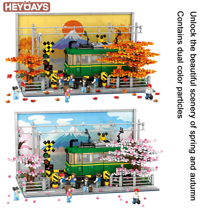 Kamakura Train Building Blocks Set 1921PCS Japanese Street View Toy