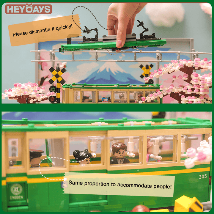 Kamakura Train Building Blocks Set 1921PCS Japanese Street View Toy