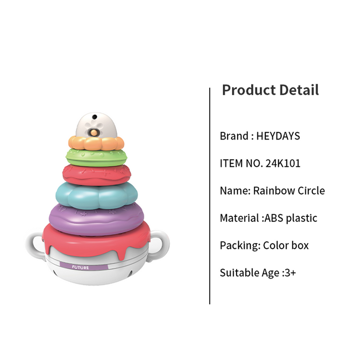 Rainbow Stacking Rings Baby Toy (Set K101)