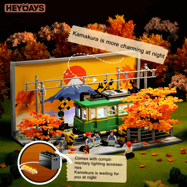 Kamakura Train Building Blocks Set 1921PCS Japanese Street View Toy