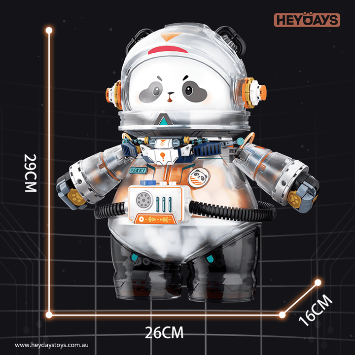 Panda Astronaut Building Blocks Set – Light-Up Space Rescue Robot with Voice Recorder