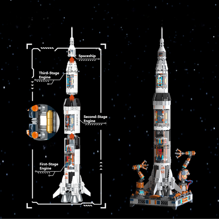 Breaking Dawn Heavy Rocket Building Blocks Set – 71cm Modular Rocket Construction