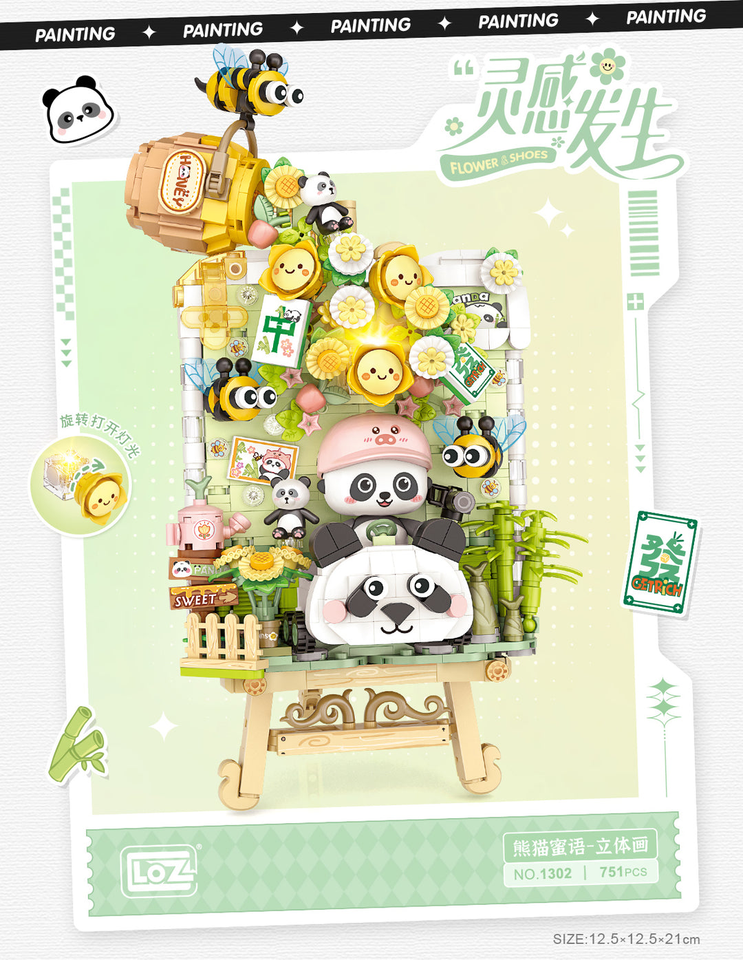 Panda and Flower Painting (Set 1302) - heydaystoys