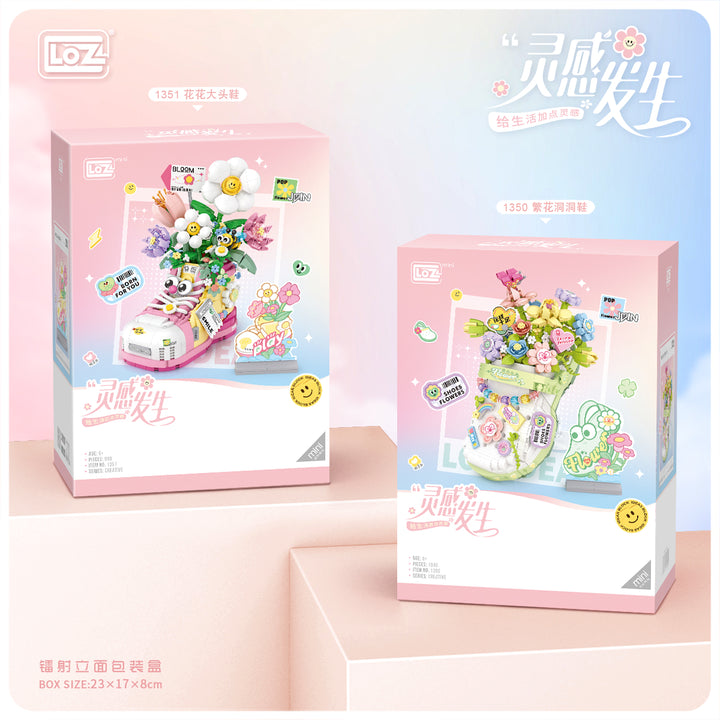 Pink Flower Big Head Shoes (Set 1351) - heydaystoys