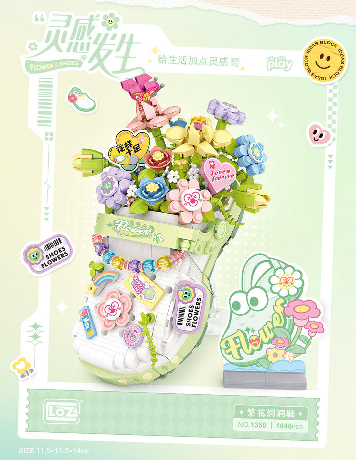 Purple Clogs Flowers Shoes (Set 1350) - heydaystoys