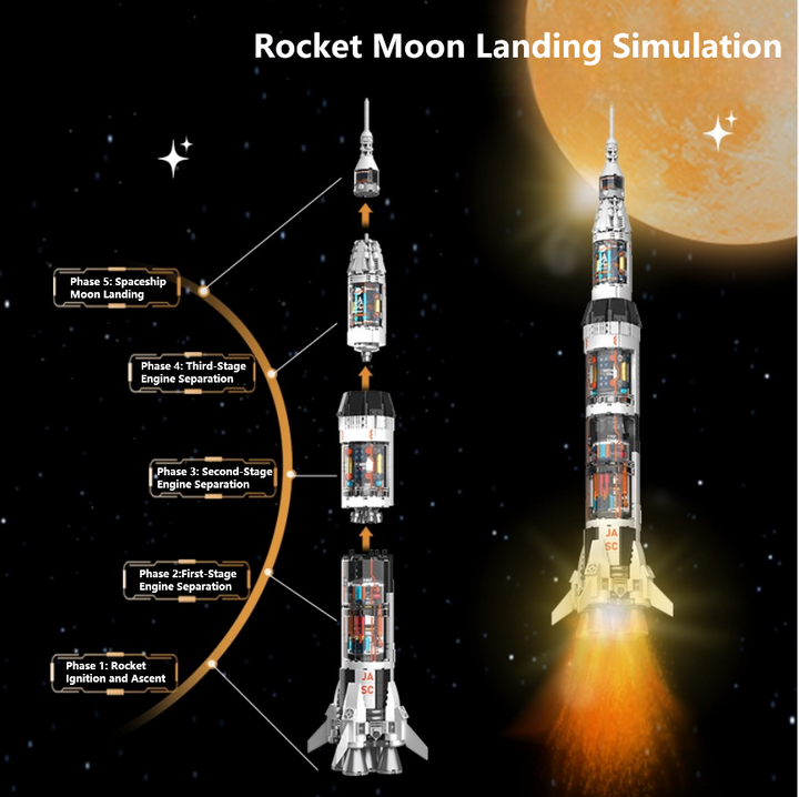 Breaking Dawn Heavy Rocket Building Blocks Set – 71cm Modular Rocket Construction