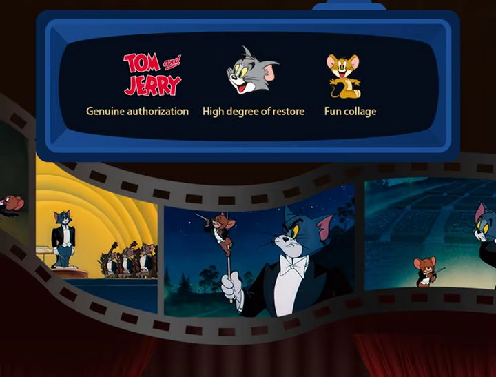 Tom and Jerry Hollywood Bowl Action Figure Set Poseable Toy Classic Cartoon