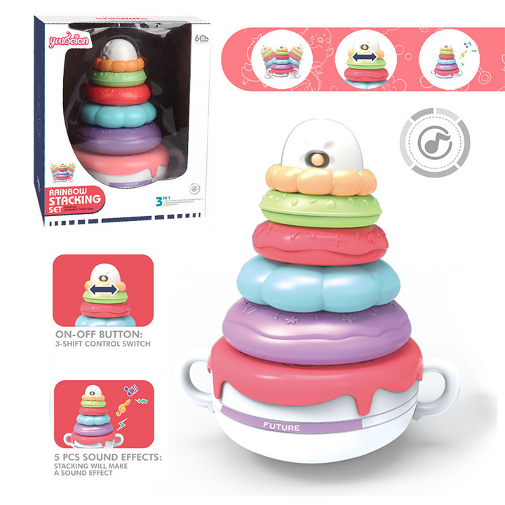 Rainbow Stacking Rings Baby Toy (Set K101)
