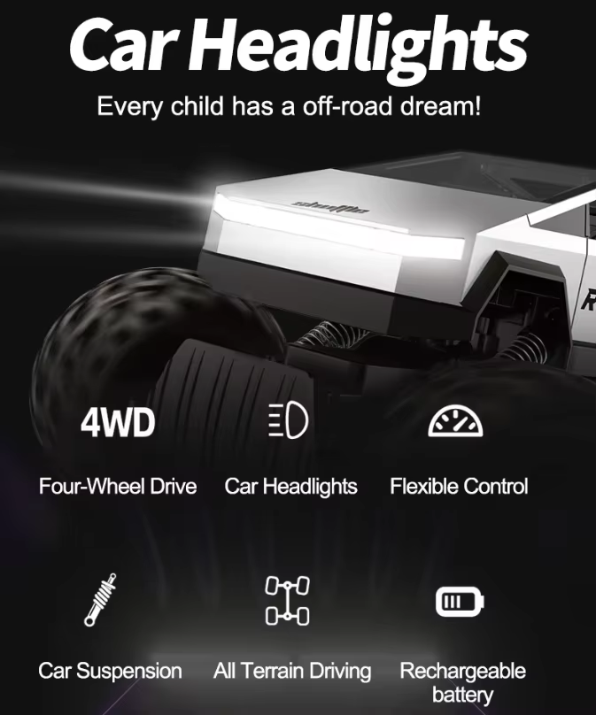 1:14 4WD Remote Control RC Tesla Off Road Cybertruck (Set K116)