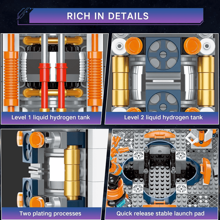 Breaking Dawn Heavy Rocket Building Blocks Set – 71cm Modular Rocket Construction