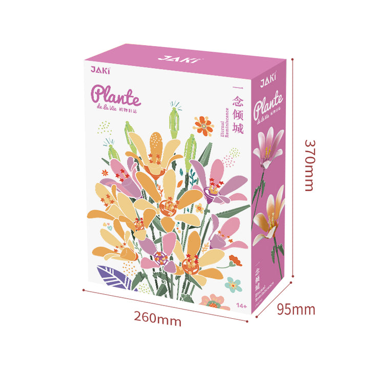 Lily Flower Mini Building Blocks Set DIY Artificial Bouquet Floral Kit Adjustable Petals Leaves