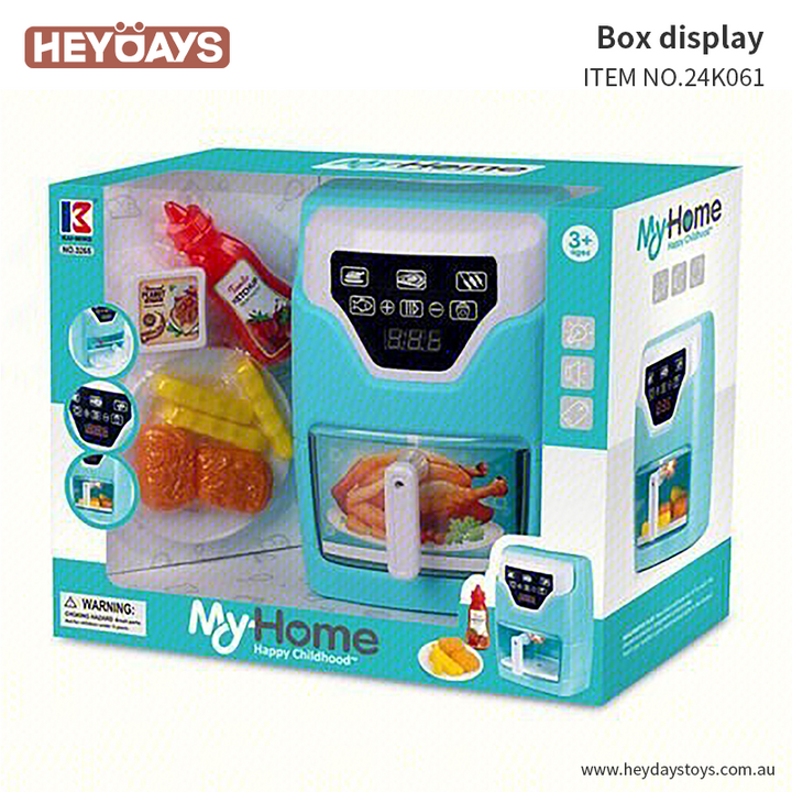 Kitchen Appliances Pretend Play Toy Air Fryer Cooking Set Gift Kids Boys Girls
