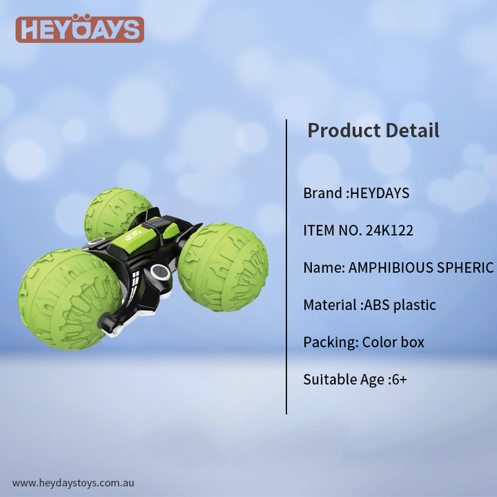 Amphibious Remote Control Car 1:12 Scale Large RC Stunt 360° Rotating Kids Adult