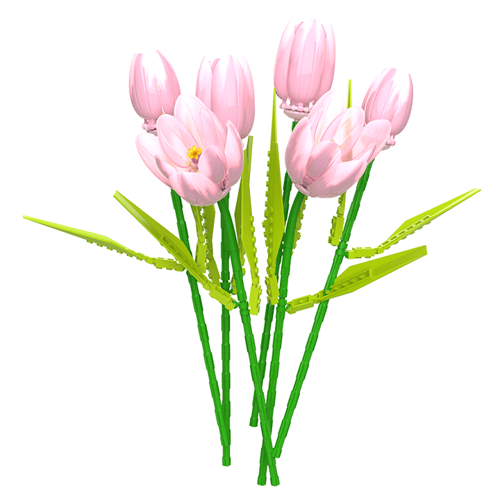 Tulip Flower Building Blocks DIY Artificial Bouquet Gift for Home Office Décor