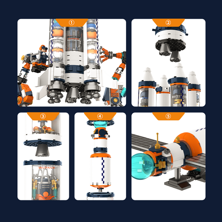 Breaking Dawn Rocket Building Blocks Prestige Edition Space Launch Set with LED Light