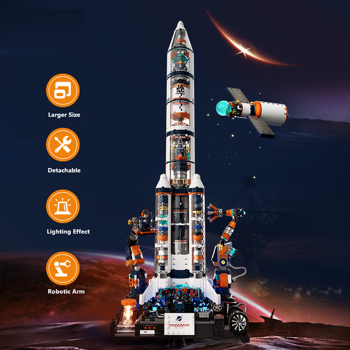 Breaking Dawn Rocket Building Blocks Prestige Edition Space Launch Set with LED Light