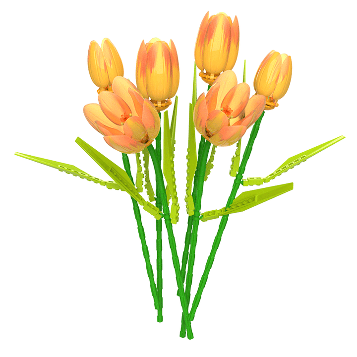 Tulip Flower Building Blocks DIY Artificial Bouquet Gift for Home Office Décor