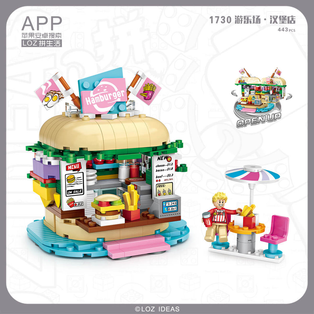 Theme Park Hamburger Shop (Set 1730) - heydaystoys