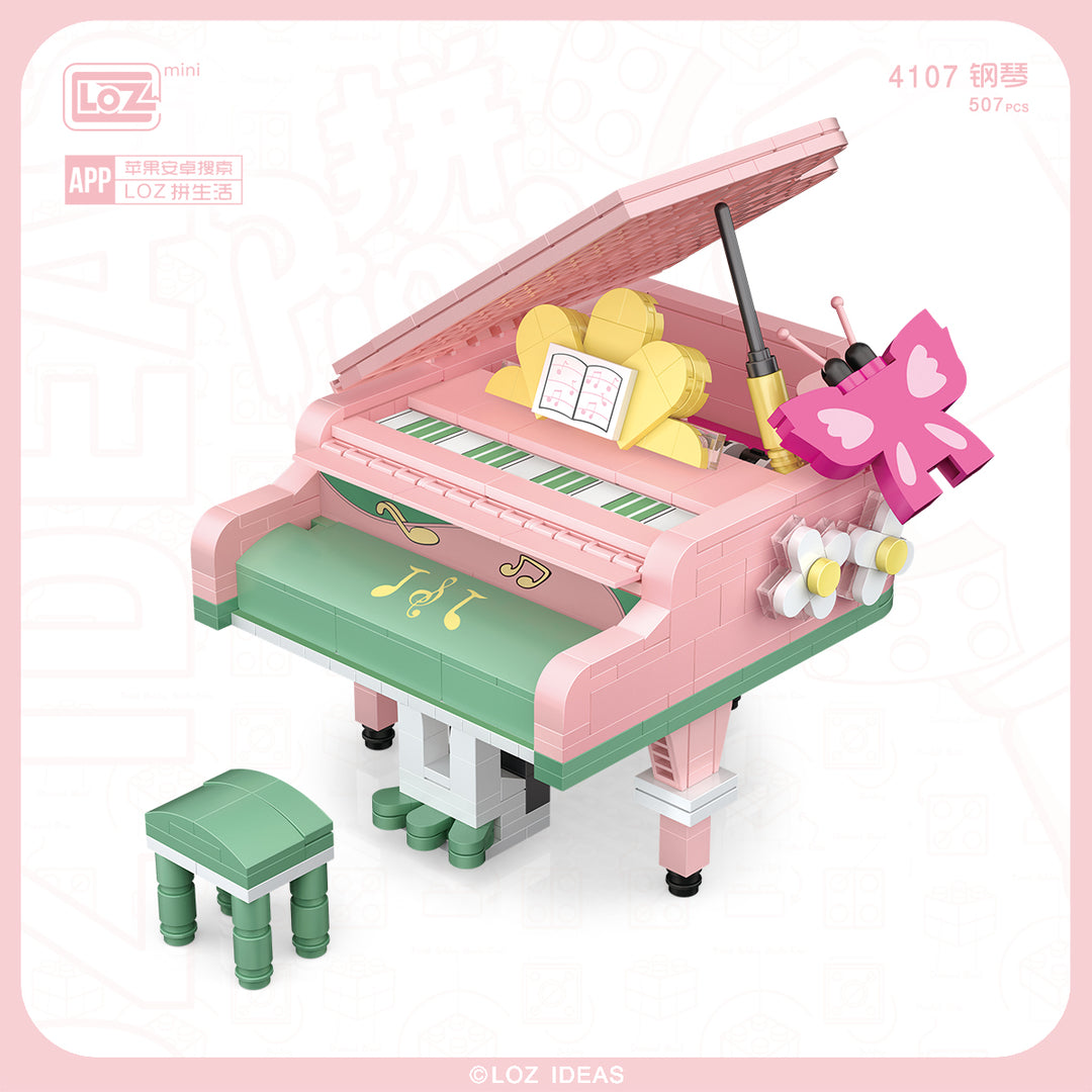 Pink Mini Grand Piano (Set 4107)