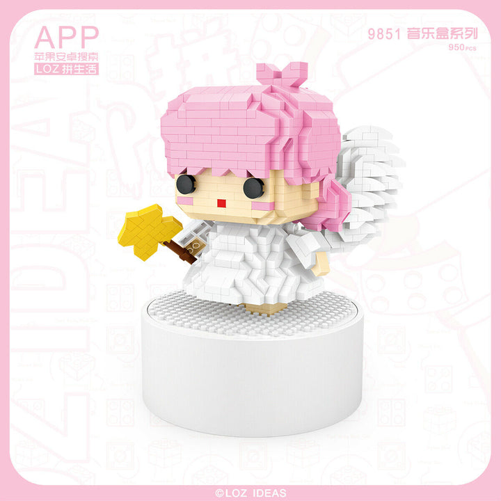 Pink-Haired Angel Music Box (Set 9851) - heydaystoys