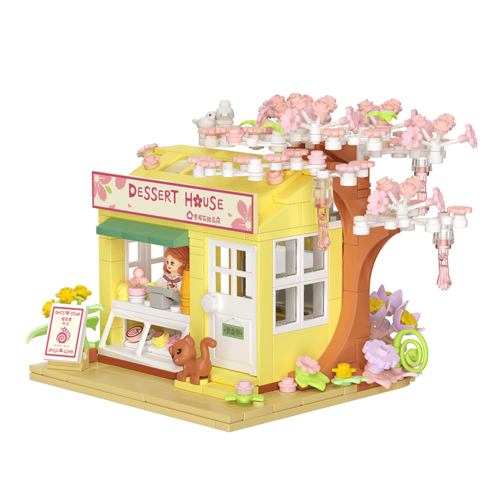 Cherry Blossom Dessert House Building Blocks Set