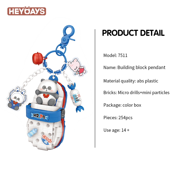 Mini Micro Building Block Pendant Keychain Collection (Set 7501–7512)