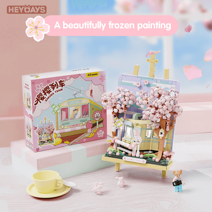 Sakura Train Building Block Set with LED Lights