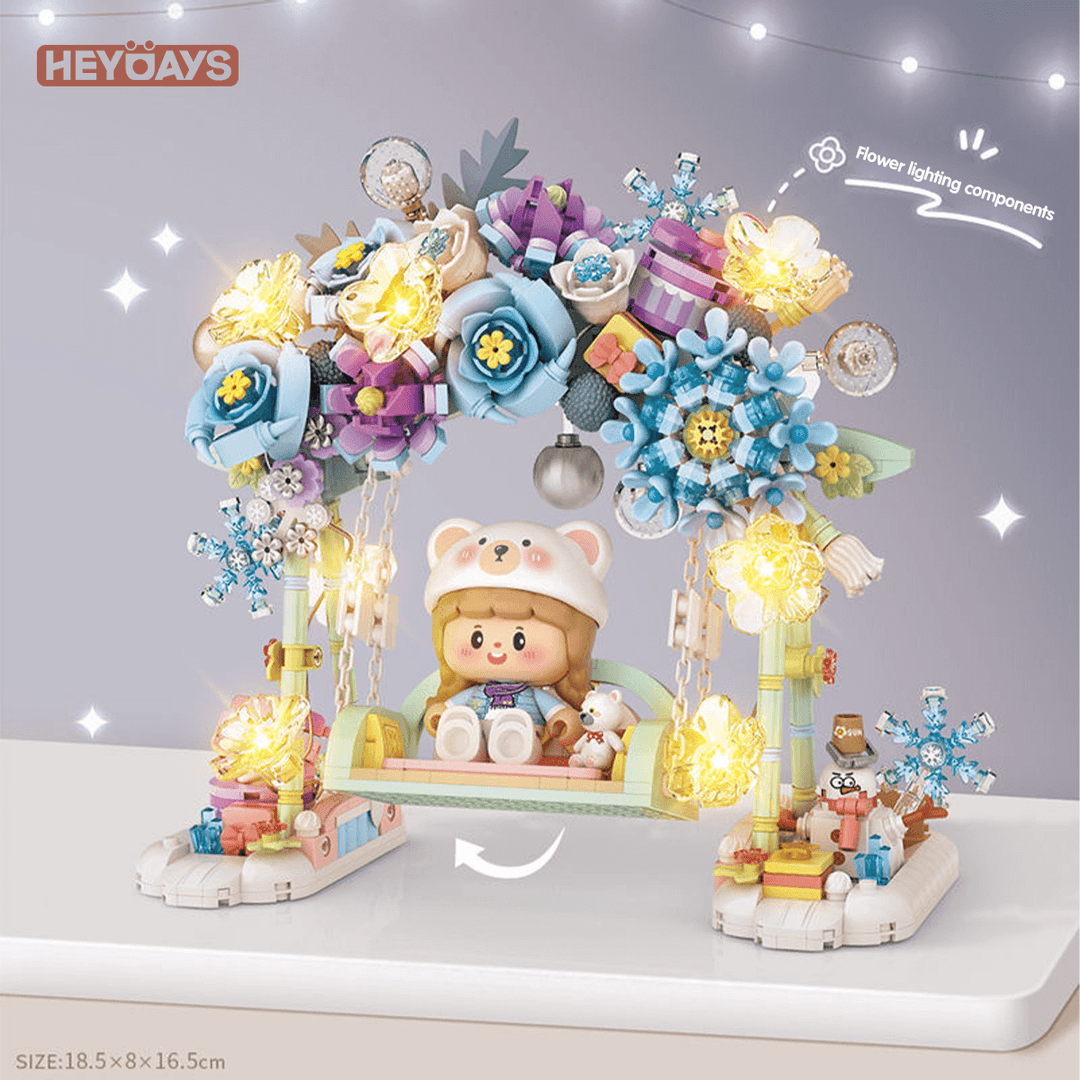 LOZ Mini Blocks Blooming Swing Flower Arch with Lights (Set 1353)