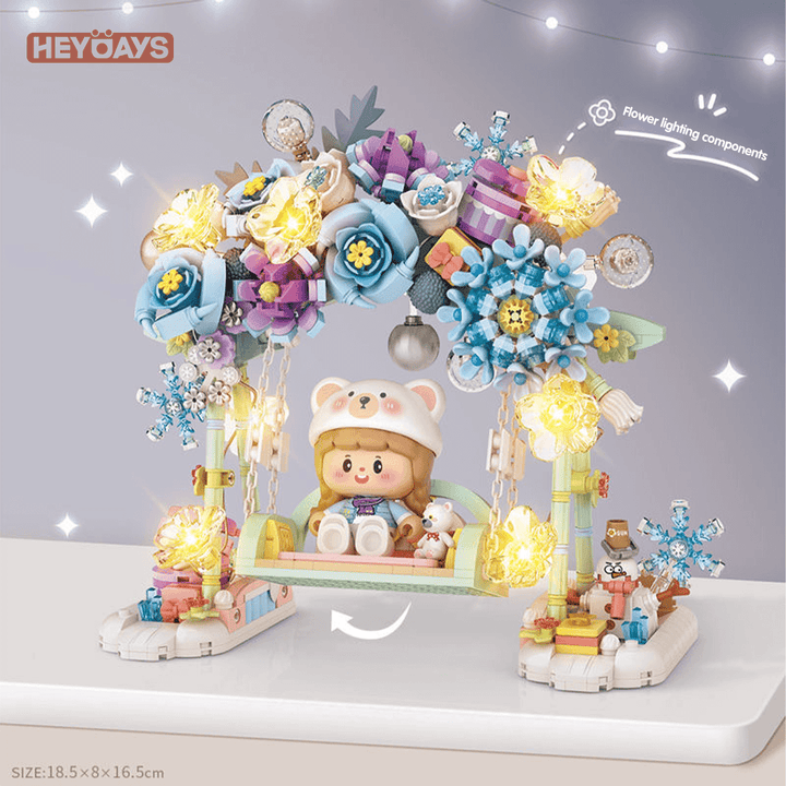 LOZ Mini Blocks Blooming Swing Flower Arch with Lights (Set 1353)