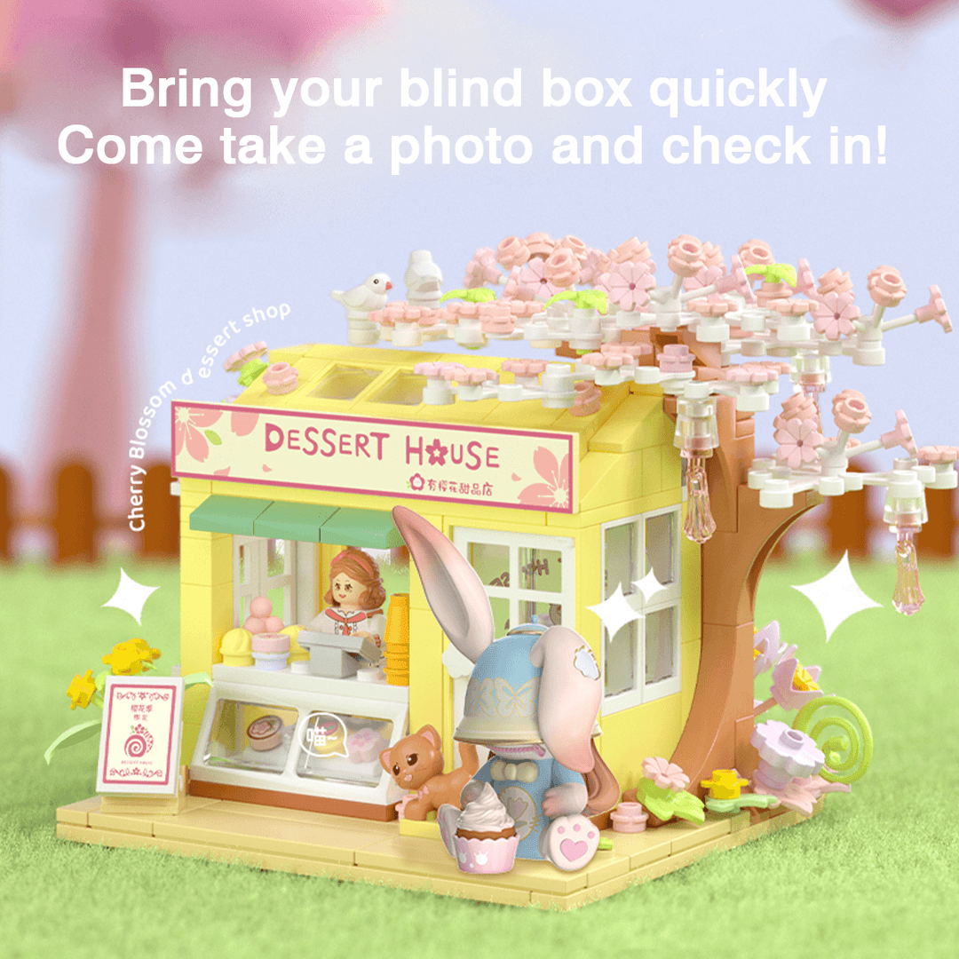 Cherry Blossom Dessert House Building Blocks Set