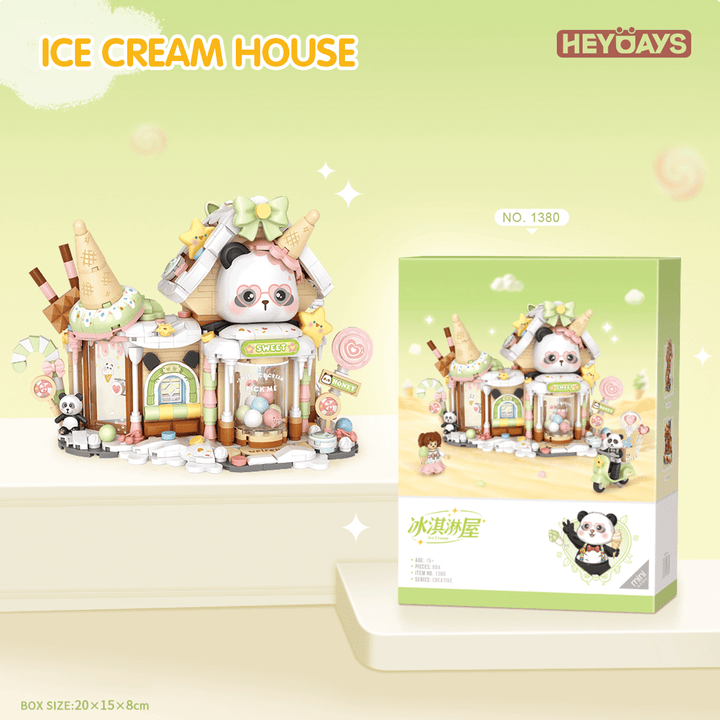 LOZ Panda Ice-Cream Shop Street View Building Kit (Set 1380)