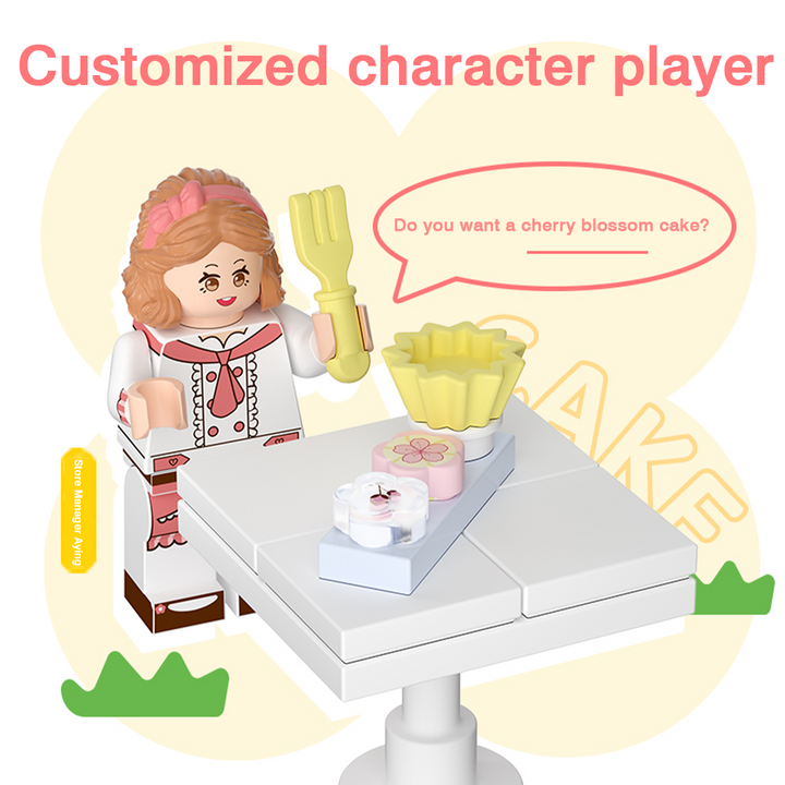 Cherry Blossom Dessert House Building Blocks Set