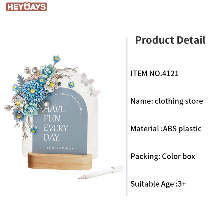 LED Message Board with Wooden Base
