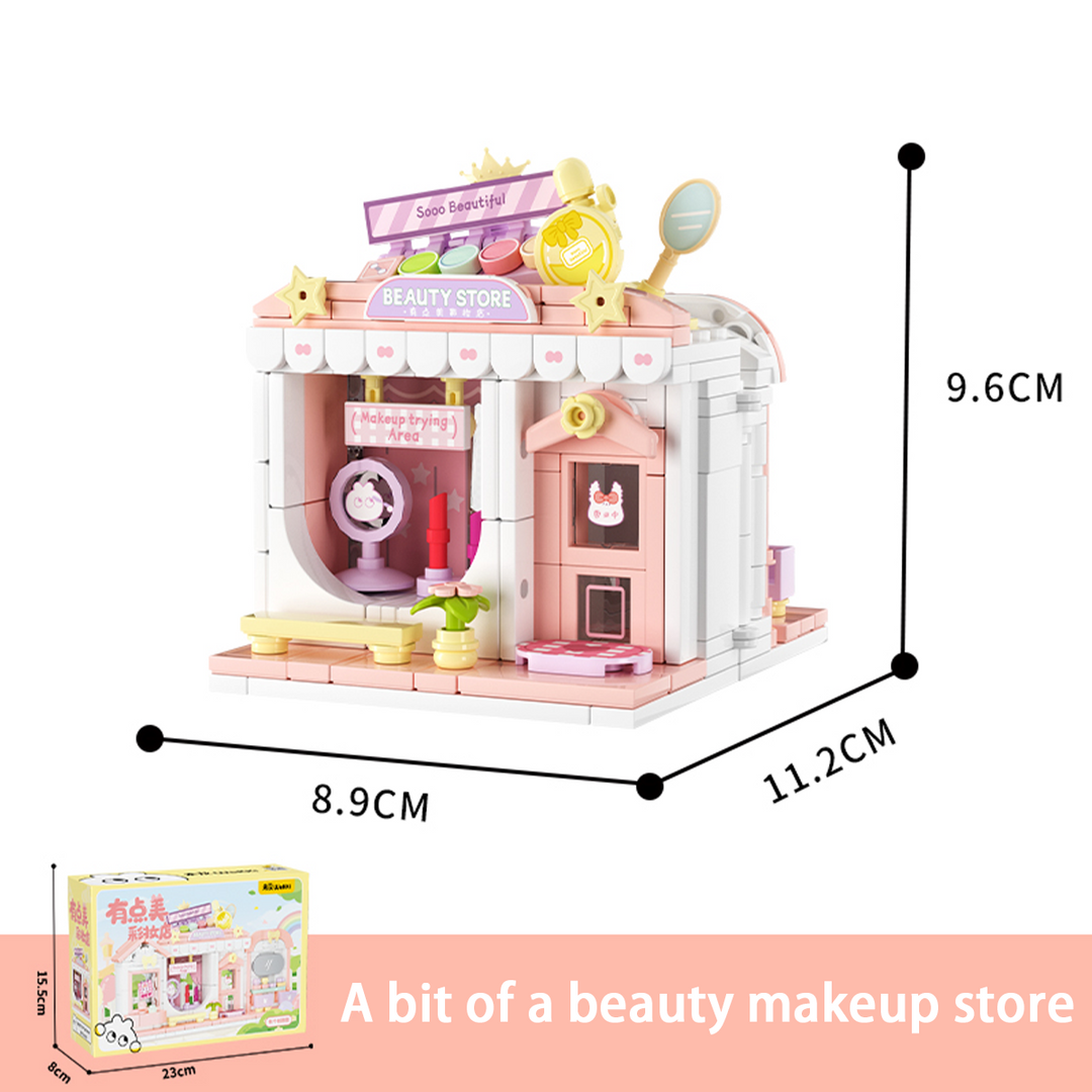 Kids Building Blocks Street Shop Series – Clothing Store / Makeup Store / Ice Cream Shop / Toy Store