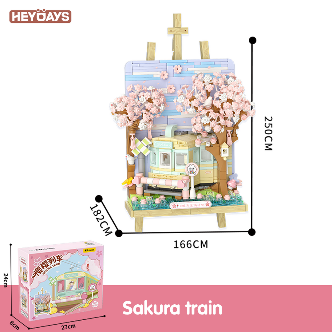 Sakura Train Building Block Set with LED Lights