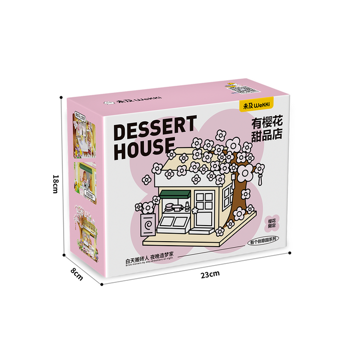 Cherry Blossom Dessert House Building Blocks Set
