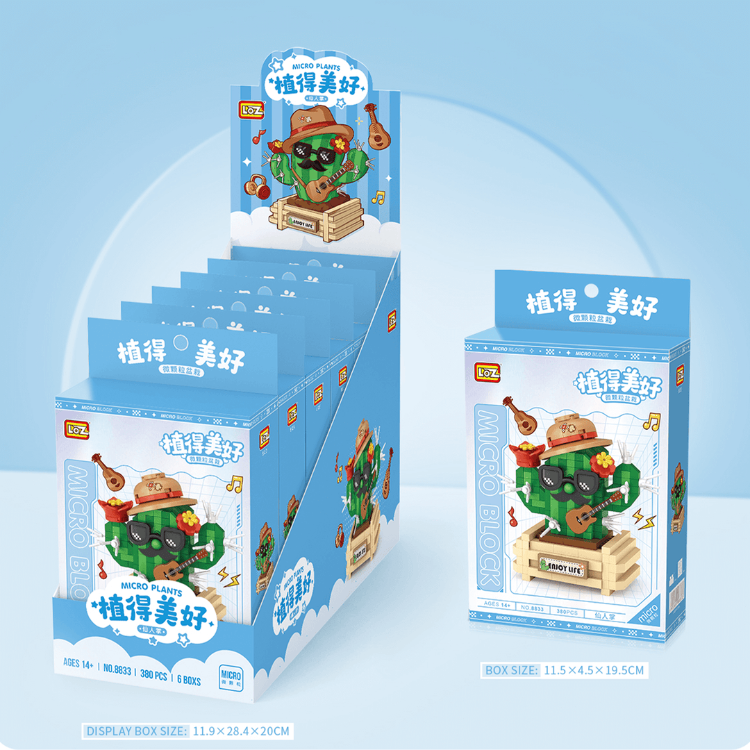 Mirco Blocks Cactus & Lotus Potted (Set 8831-8834)