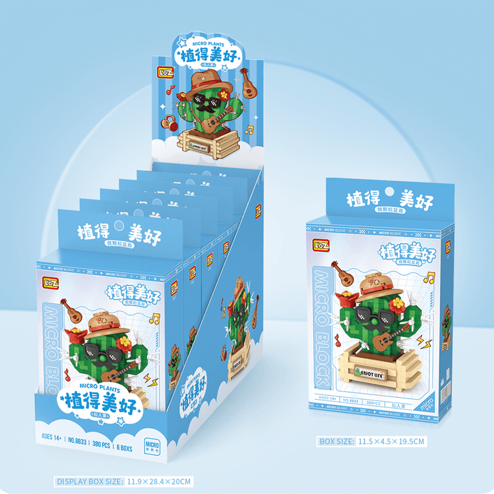 Mirco Blocks Cactus & Lotus Potted (Set 8831-8834)