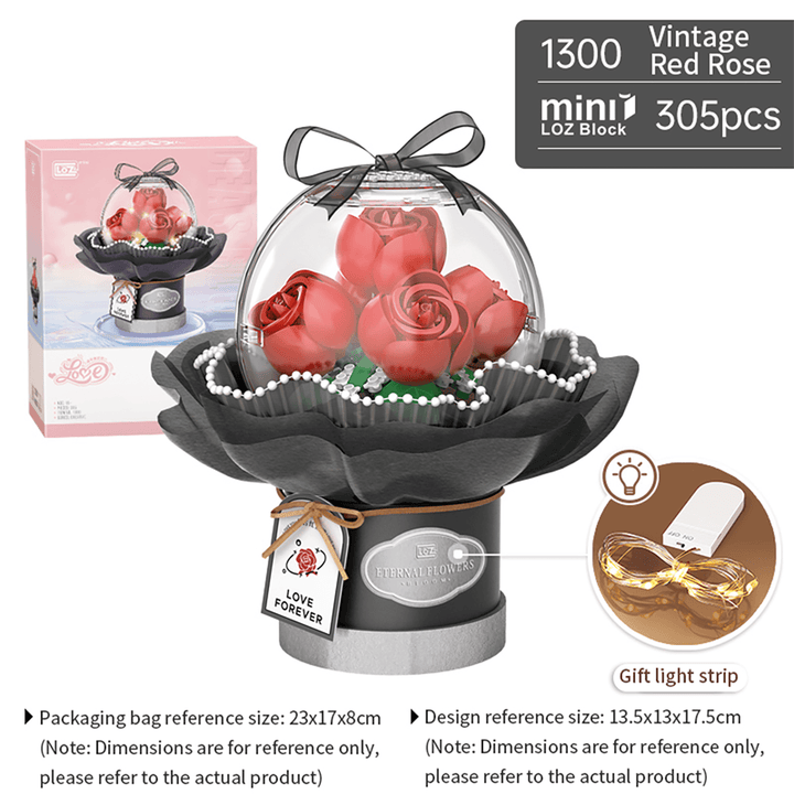 Vintage Red Rose (Set 1300)