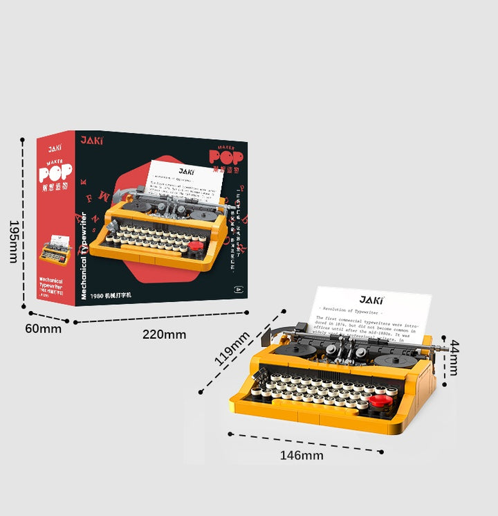 Mini Vintage Typewriter Building Blocks Set Retro Desk Decor Educational STEM Toys