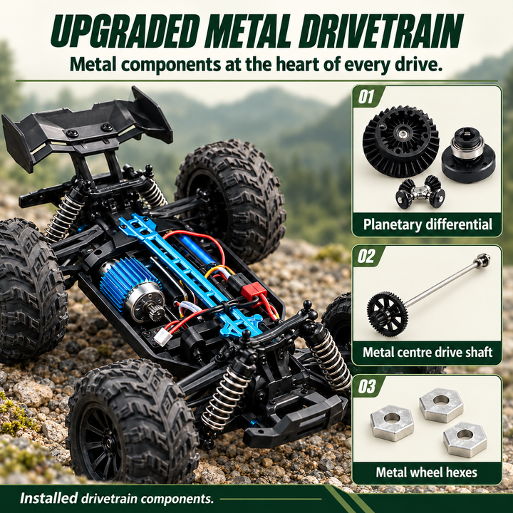 1:16 Scale 40KM/H Waterproof Offroad All Terrains RC Monster Truck (Set 16102)