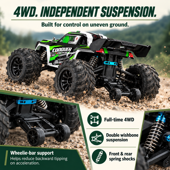 1:16 Scale 40KM/H Waterproof Offroad All Terrains RC Monster Truck (Set 16102)