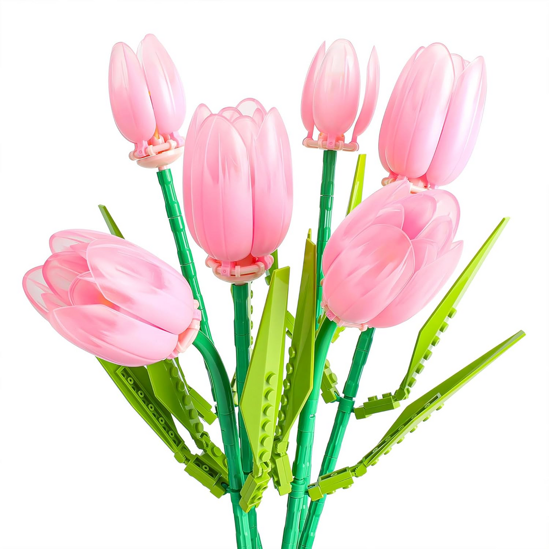 Tulip Flower Building Blocks DIY Artificial Bouquet Gift for Home Office Décor
