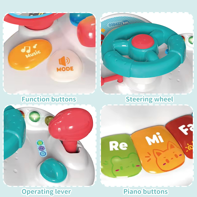 Kids Music Steering Wheel & Mini Piano (Set K102)