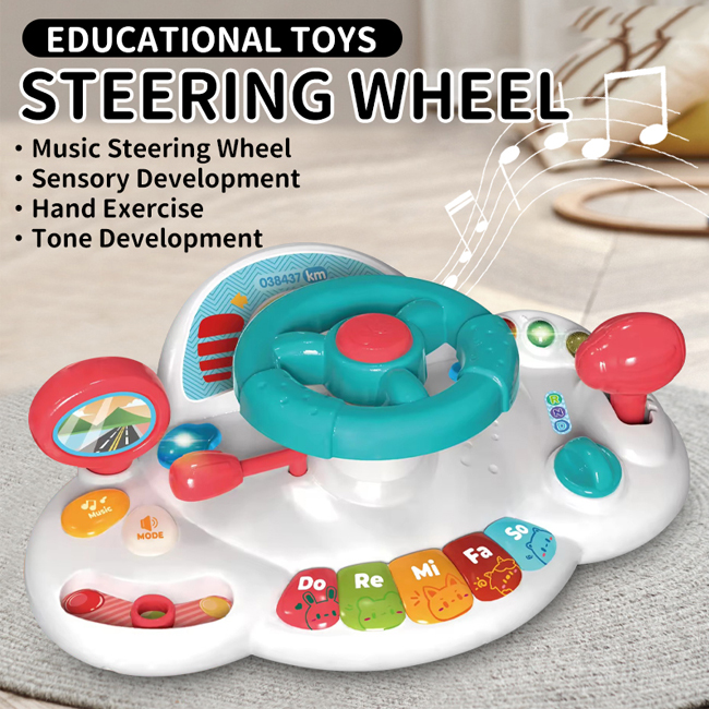 Kids Music Steering Wheel & Mini Piano (Set K102)