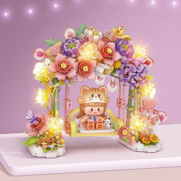 LOZ Mini Blocks Blooming Swing Flower Arch with Lights (Set 1352)