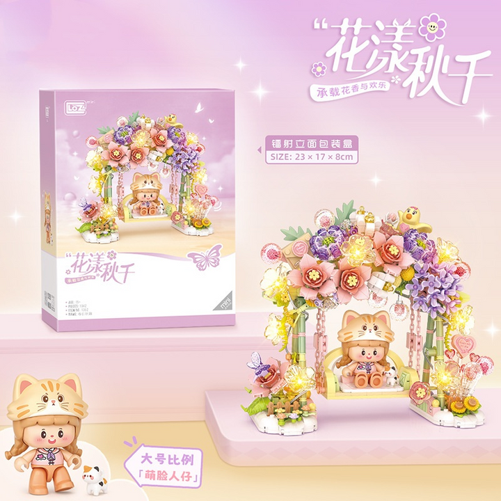 LOZ Mini Blocks Blooming Swing Flower Arch with Lights (Set 1352)