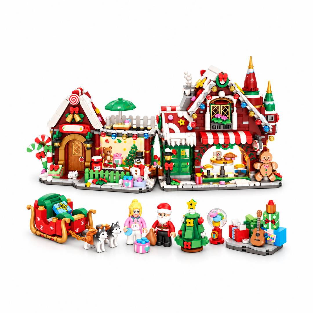 Christmas House Mini Building Block Set with Foldable Design (Set 1972)