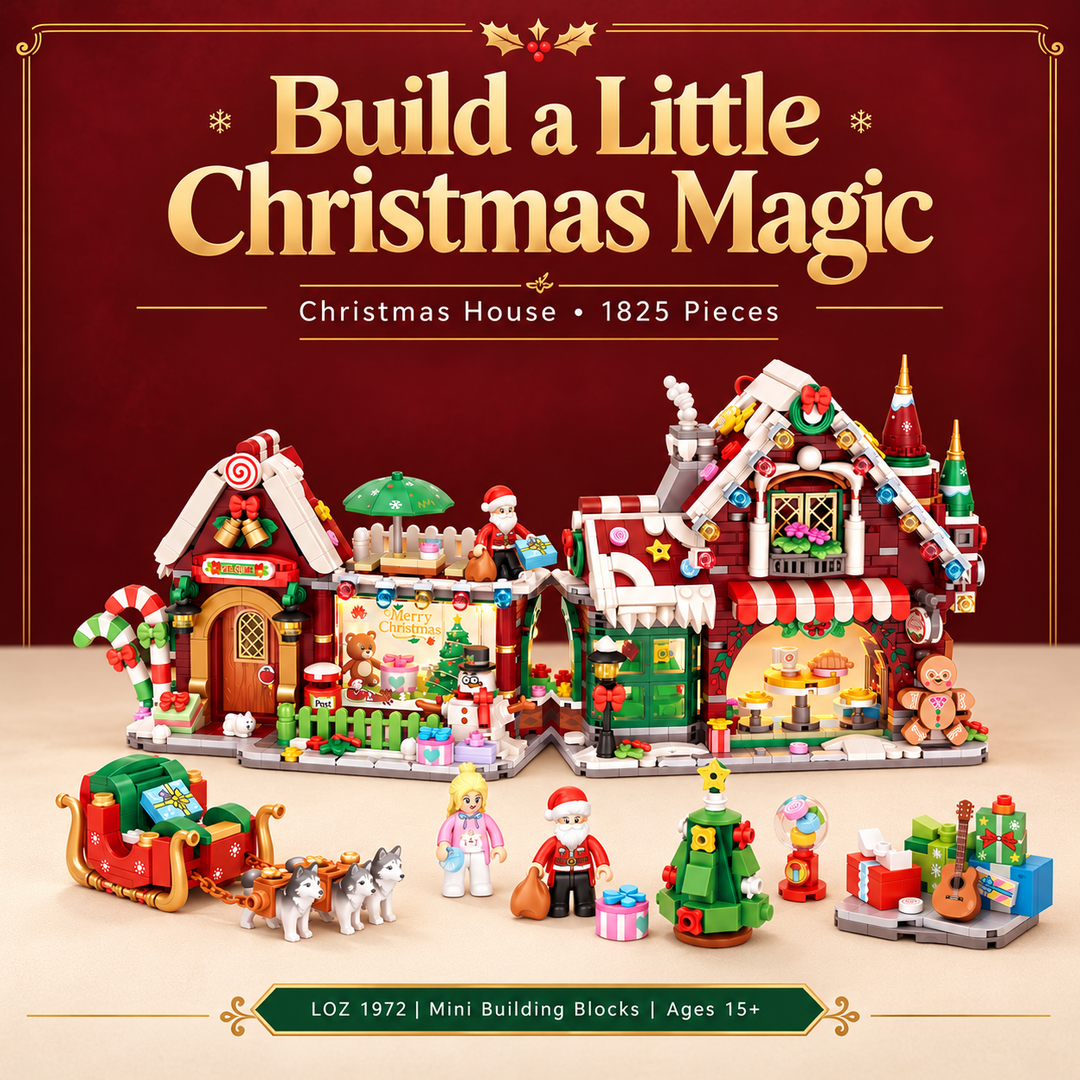 Christmas House Mini Building Block Set with Foldable Design (Set 1972)